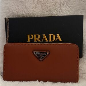 Prada Tan Leather Wallet